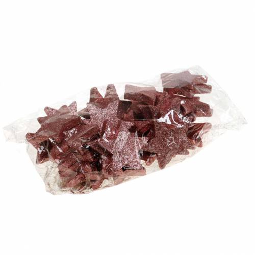 Floristik24 Stern mit Glitter Streudeko 6,5cm Rosa 36St