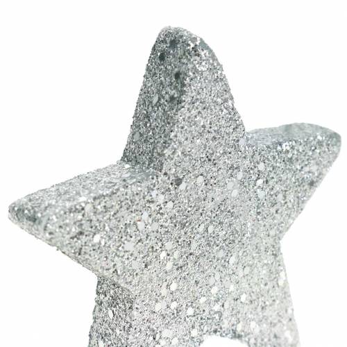 Artikel Streudeko Sterne mit Glitter Ø6,5cm Silbern 36 St