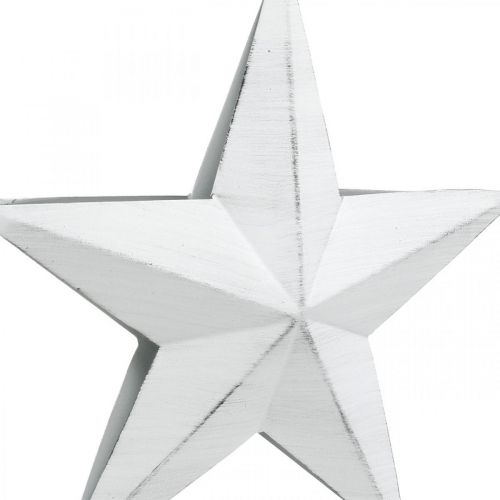 Stern zum Hängen, Christbaumschuck, Metalldeko Weiß 19,5×18,5cm | Floristik24.at