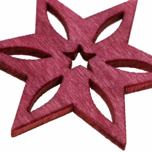 Artikel Streudeko Stern Rosa, Grau Sortiert Holz 4cm 72 St