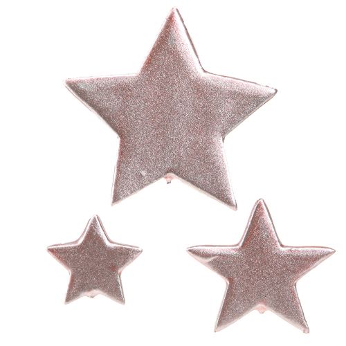 Sterne Deko Weihnacht Rosa Ø3/5/7cm – 2. Wahl – 44 St