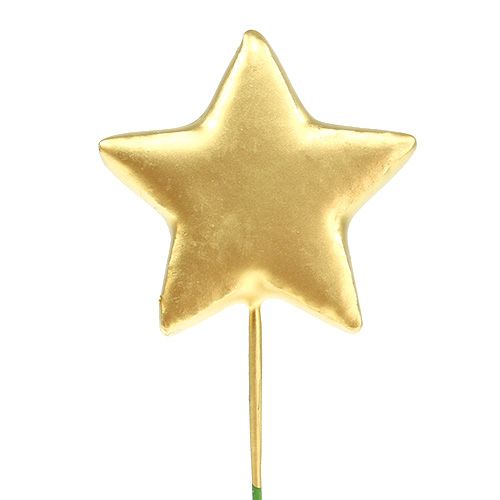 Floristik24 Sterne am Draht zum Basteln Gold 5cm L23cm 48St