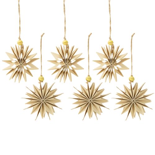 Artikel Sterne aus Papier Papiersterne Naturfarben Ø10cm 6 St