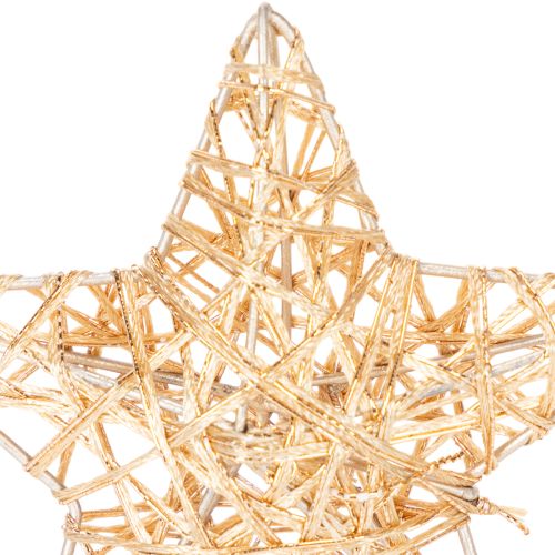Deko Stern Set aus Draht Gold 7 cm und 10 cm 12 Stück Innenbereich | Floristik24.at