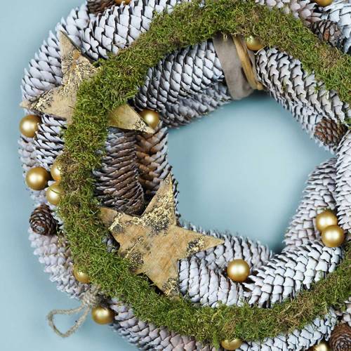 Floristik24 Sterne aus Holz mit Glitterintarsien zum Hängen Natur Mangoholz 6,4–7,1cm × 7–7,8cm 3St