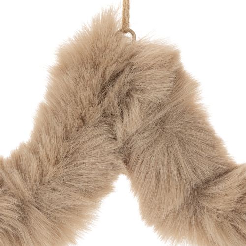 Hängender Dekostern Kunstfell beige 21cm 4 Stück | Floristik24.at