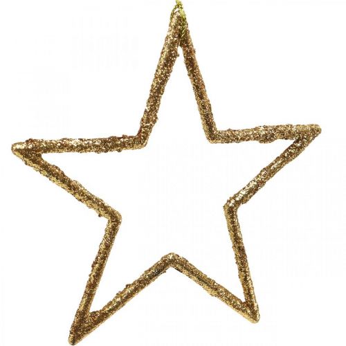 Artikel Glitzersterne, Adventsdeko, Sterndeko zum Hängen, Weihnachtsschmuck Golden 11,5×12cm 12St