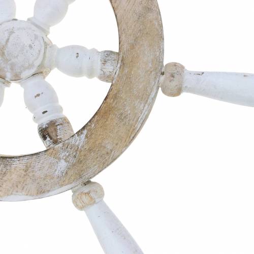 Floristik24 Deko Steuerrad Holz Weiß 35cm