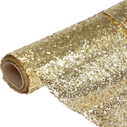 Floristik24 Tischläufer Weihnachten Gold Pailletten Tischband 48x450cm