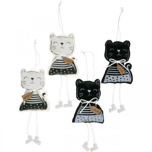 Floristik24 Stoffkatzen zum Hängen, Frühlingsdeko, Dekohänger Katze, Geschenkdeko 4St