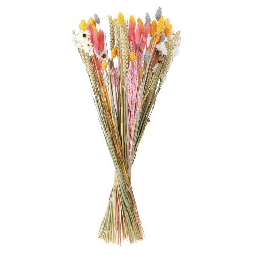 Artikel Strauß Trockenblumen und Getreide Rosa Gelb Blau 55cm