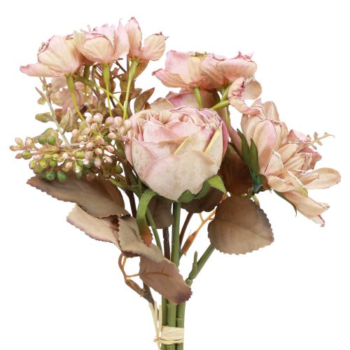 Floristik24 Kunstblumenstrauß Kunstblumen Künstliche Rosen Antik 30cm