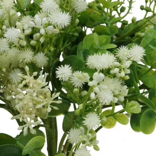 Artikel Deko-Blumenstrauß, Kunstblumenstrauß, künstliche Blumen Grün, Weiß L36cm
