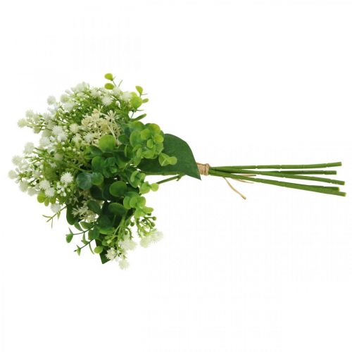 Artikel Deko-Blumenstrauß, Kunstblumenstrauß, künstliche Blumen Grün, Weiß L36cm