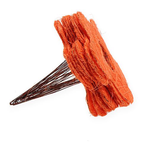 Floristik24 Sisal-Blumenmanschette Orange Ø20cm 10St