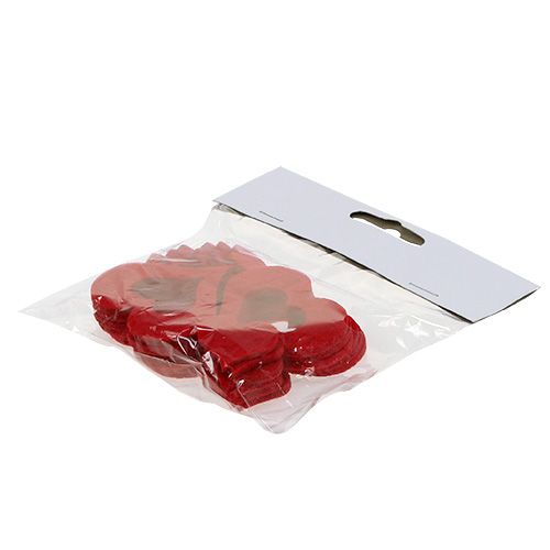 Floristik24 Streu-Deko Herzen Filz 2,5cm - 5cm Rot 24 St