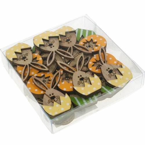 Streu-Deko Hase im Ei, Geschenk-Deko, Hasenei zum Dekorieren, Holzdeko zum Aufkleben 12St