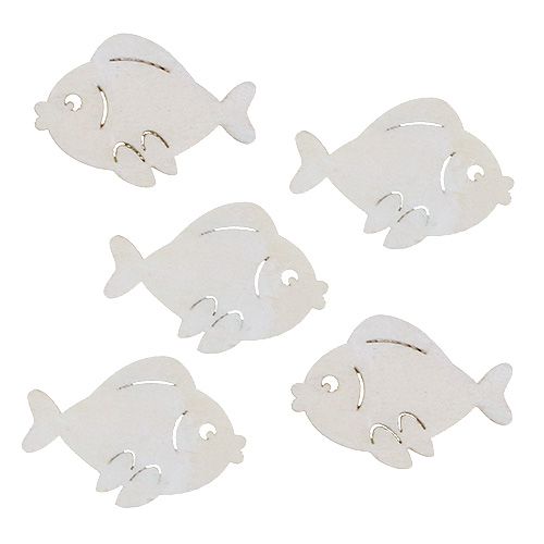 Floristik24 Streu-Fische Weiß 4cm 48St