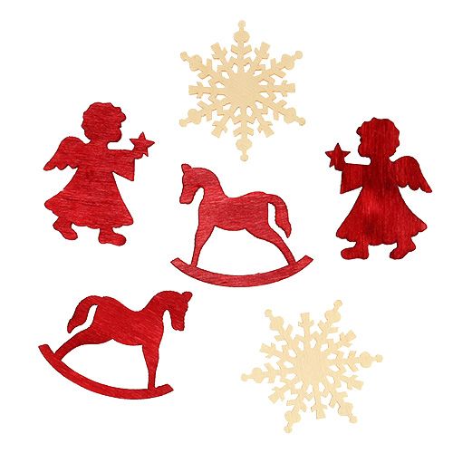 Floristik24 Streu-Sortiment weihnachtlich rot-weiß 4cm 72St