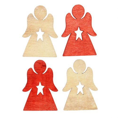 Floristik24 Christkinder aus Holz zum Streuen Rot, Natur 4cm 72 St