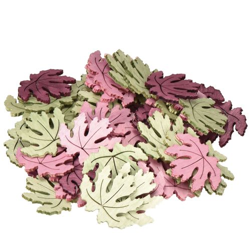 Artikel Streudeko Holz Herbstblätter Tischdeko Lila Rosa Grün 4cm 72 St