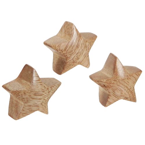 Streudeko Holz Mini Sterne Adventsdeko Mangoholz 3cm 9 St