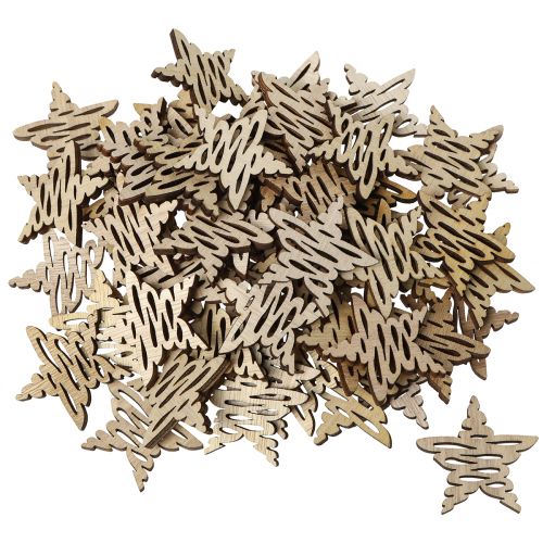 Artikel Streudeko Holz Sterne Weihnachten Natur Ø4cm 72 St