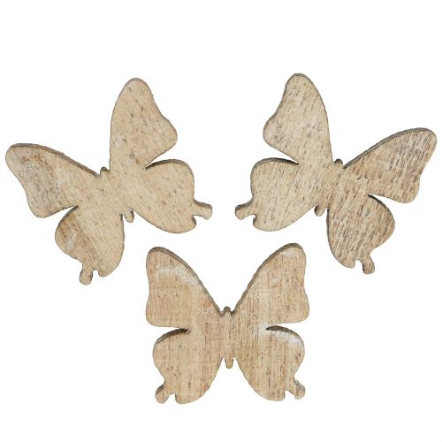 Floristik24 Streudeko Schmetterling Holz Natur 2cm 144St