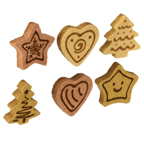 Streudeko Weihnachten Tischdeko Holz Sortiert 4cm 12St