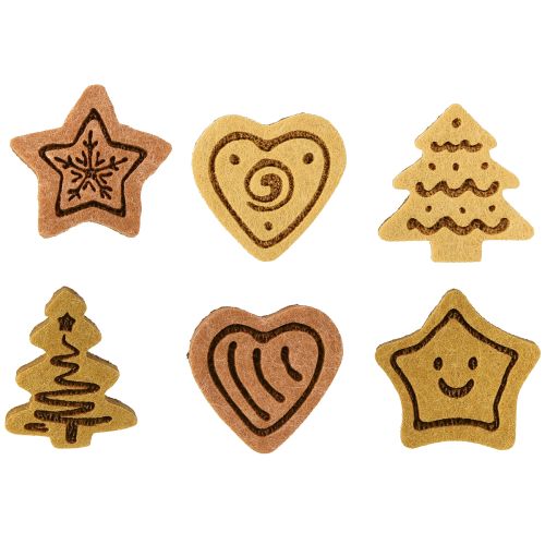 Artikel Streudeko Weihnachten Tischdeko Holz Sortiert 4cm 12St