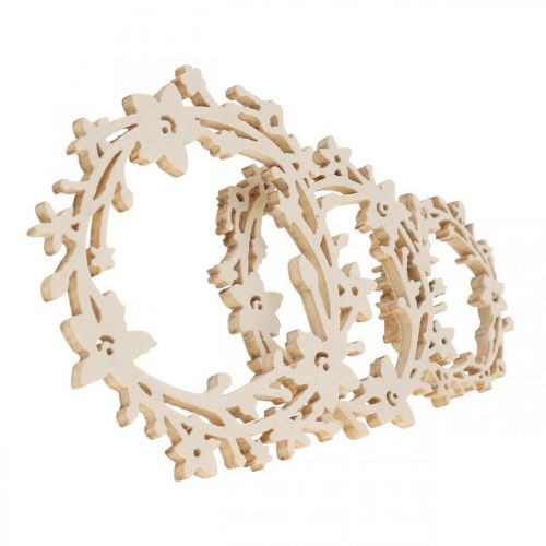 Streudeko Holz Blumenkranz Streuteile Frühling Weiß Ø3–5cm 24St
