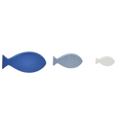 Artikel Streudeko Holz Deko Fische Blau Weiß Maritim 3–8cm 24 St