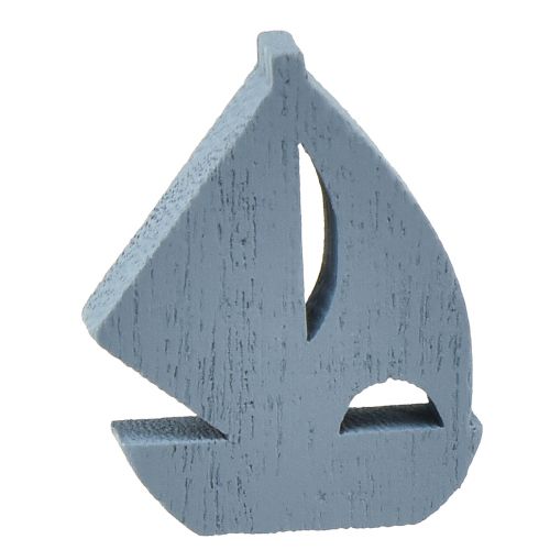 Artikel Streudeko Holz Segelboot Deko Blau Weiß 2cm–6cm 24 St