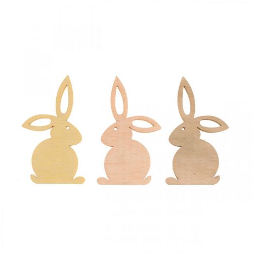 Floristik24 Streudeko Holz, Streuteile Ostern, Osterhase Gelbtöne 4cm 72St