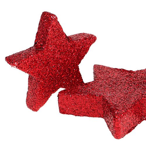 Streudeko Sterne Rot, Glimmer 4-5cm 40St