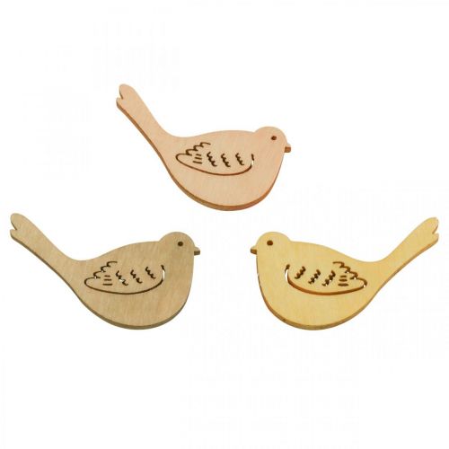 Artikel Streudeko Vogel Deko Holz Frühling Gelb/Beige/Orange Ø4cm 72 St
