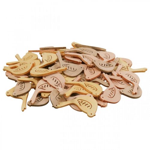 Artikel Streudeko Vogel Deko Holz Frühling Gelb/Beige/Orange Ø4cm 72 St