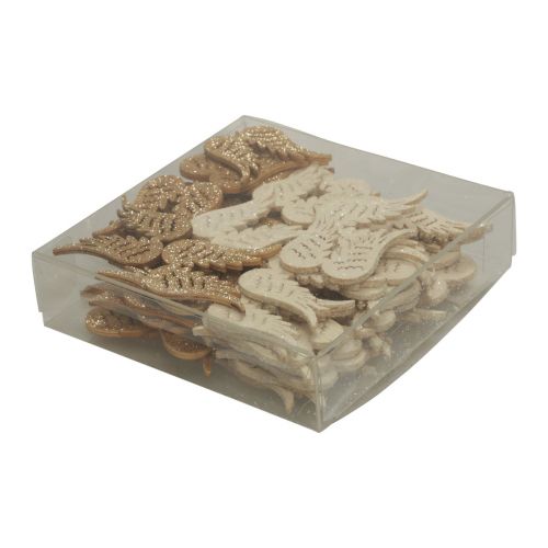 Artikel Streudeko Weihnachten Holz Engelsflügel Glitter 3×4cm 72St