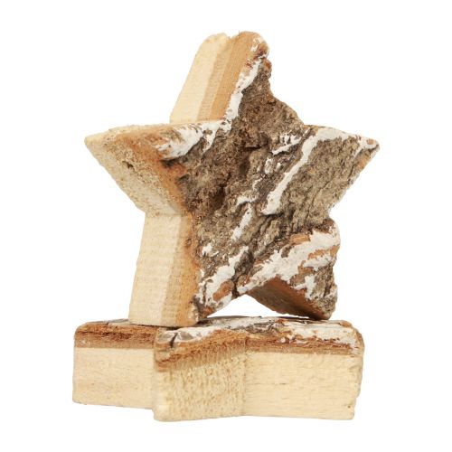 Artikel Streudeko Weihnachten Holzsterne Rinde Geweißt Ø5cm 12 St