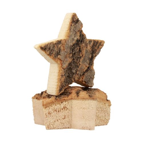 Streudeko Weihnachten Sterne Holzsterne mit Rinde Ø5cm 12St