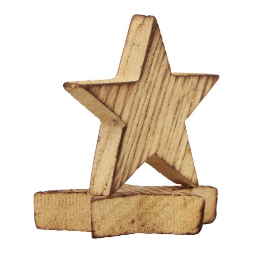 Artikel Streudeko Weihnachten Sterne geflammt Holzsterne 5,5cm 12 St
