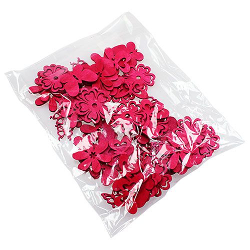 Floristik24 Streudeko aus Holz Pink 2cm - 4cm 72 St