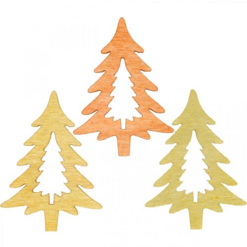 Floristik24 Streudeko Weihnachten Tannenbaum Orange 4cm 72St