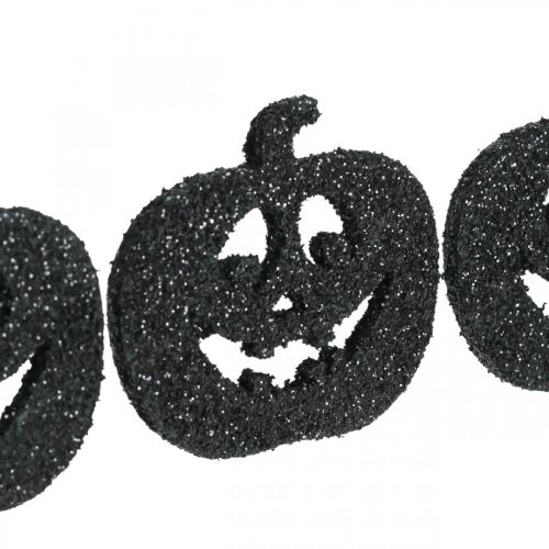 Artikel Streudeko Halloween Kürbis Deko 4cm Schwarz, Glitter 72St