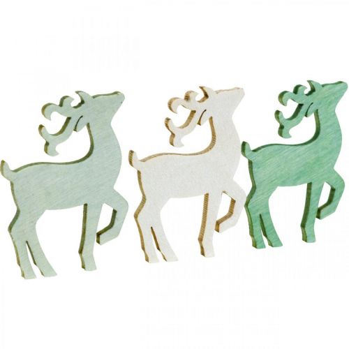 Artikel Streudeko Weihnachten Holz Hirsch Grün 4×3cm 72 St