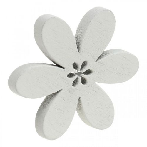 Artikel Holzblumen Streudeko Blüten Lila/Rosa/Weiß Ø3,5cm 48 St