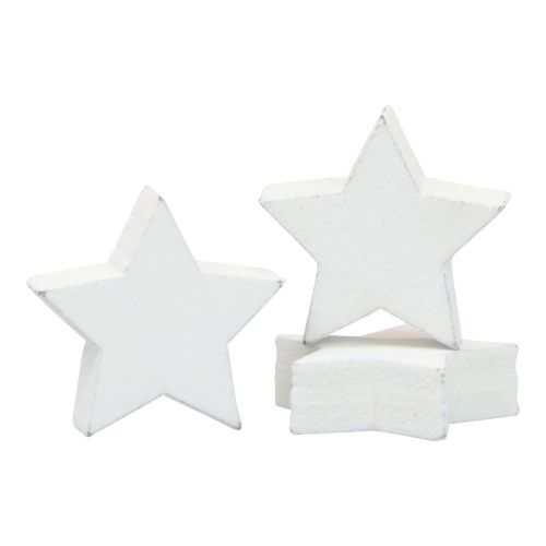 Floristik24 Streudeko Weihnachten Sterne Weiß Holzsterne Ø1,5cm 300St