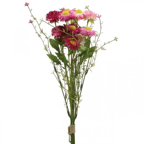 Floristik24 Rhodanthe Rosa-Pink, Seidenblumen, Kunstpflanze, Strohblumen-Bund L46cm