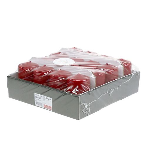 Floristik24 Stumpenkerze 100/60 Altrot 16 St