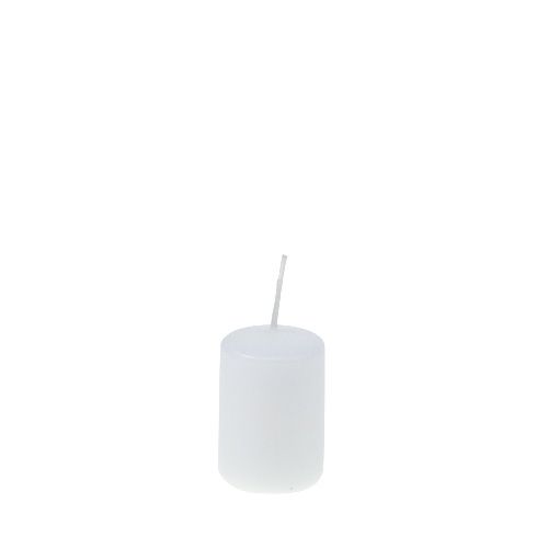 Floristik24 Stumpenkerzen Weiß Adventskerzen klein Kerzen 60/40mm 24St